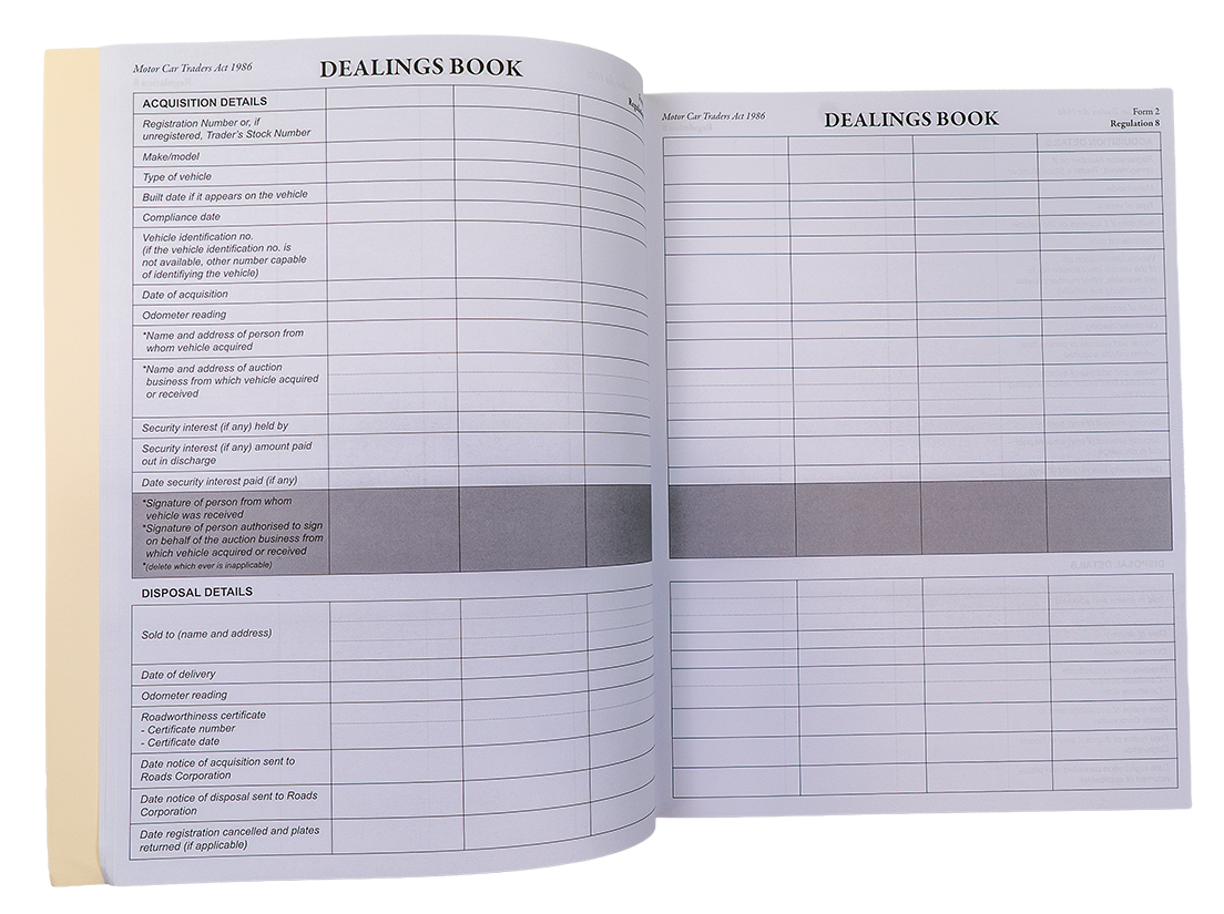 Dealings Book - VIC ONLY