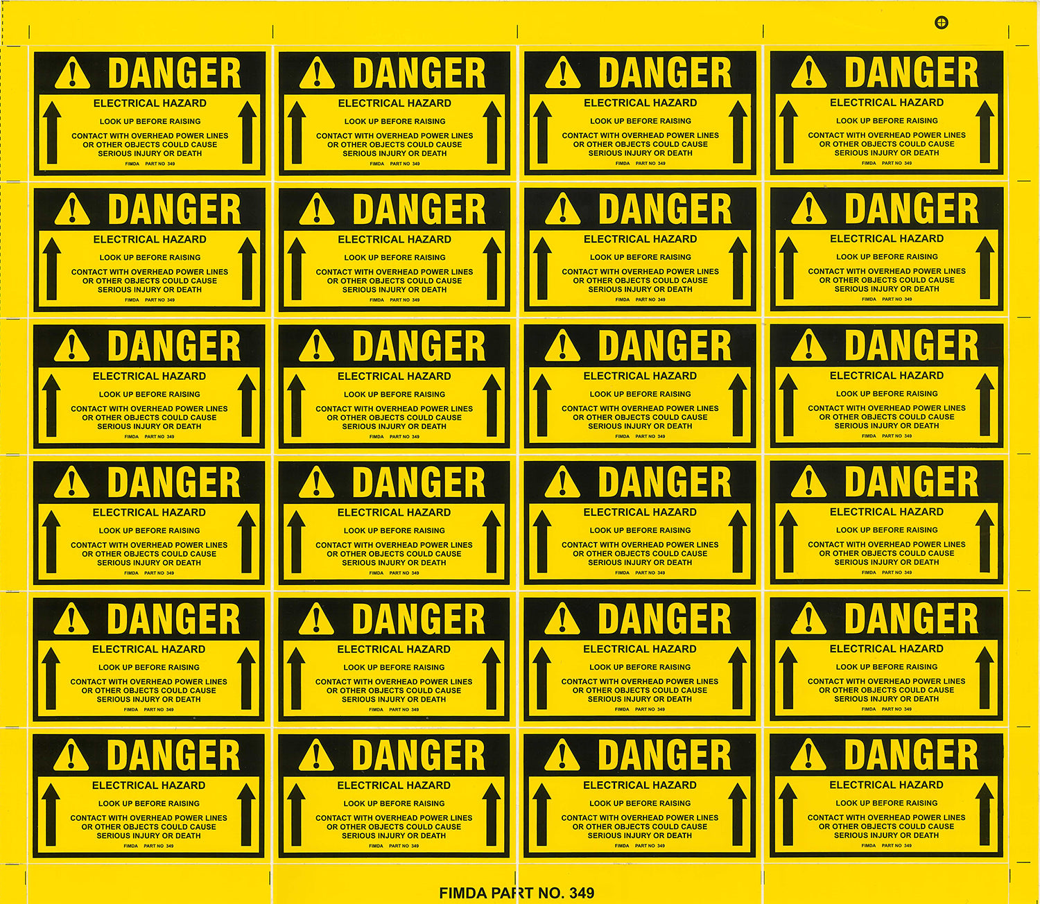 Electrical Hazard (LOOK UP) Warning Decals
