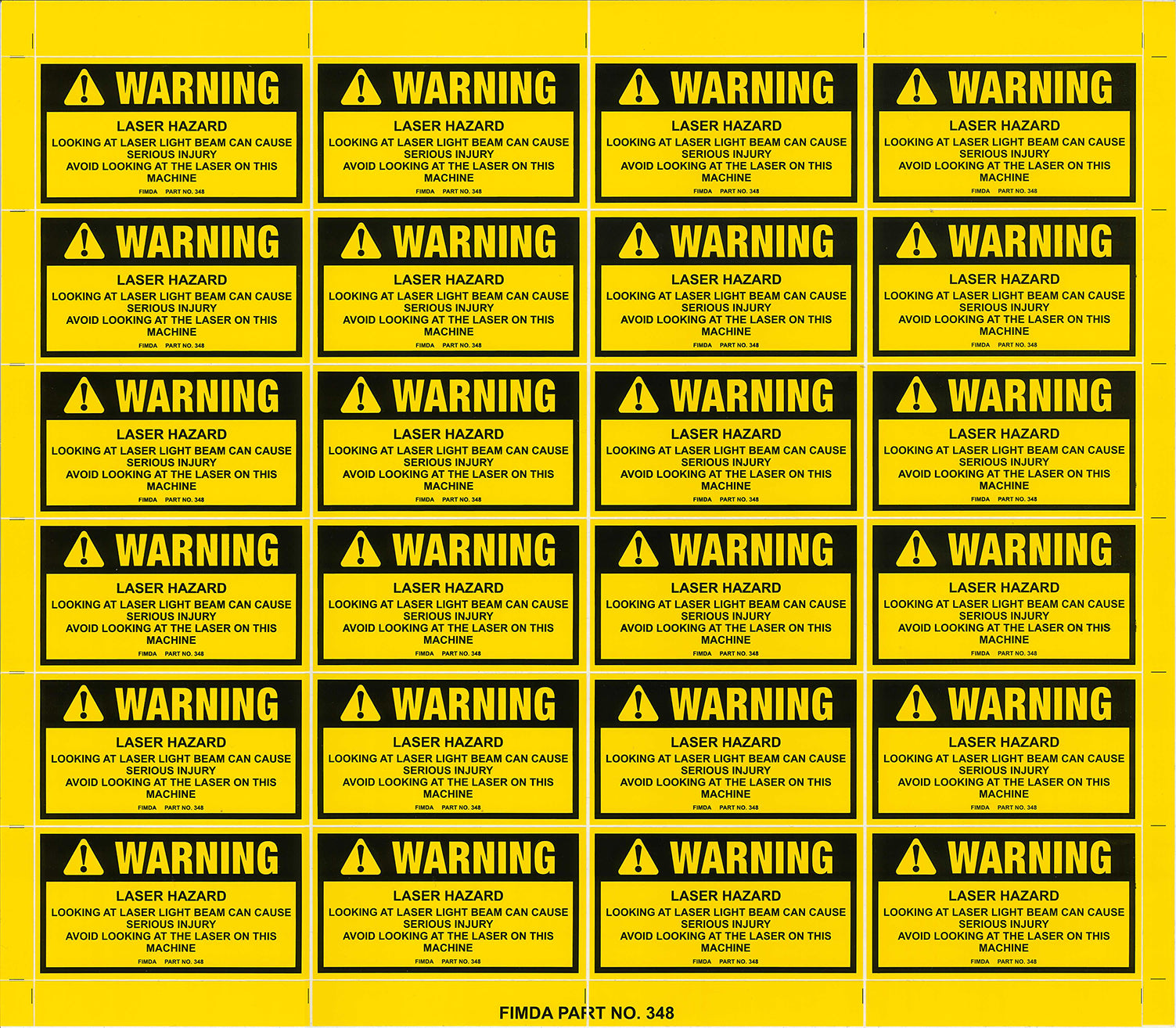 Laser Hazard Warning Decals