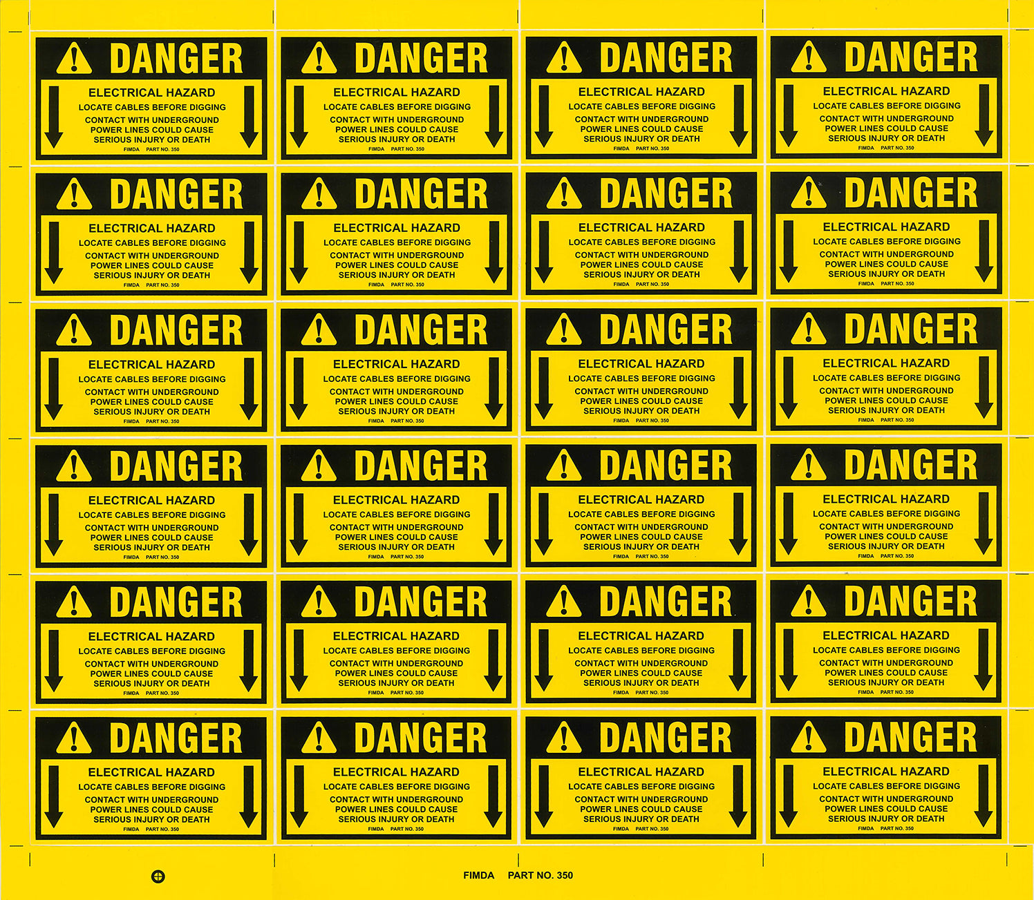 Electrical Hazard (UNDERGROUND) Warning Decals