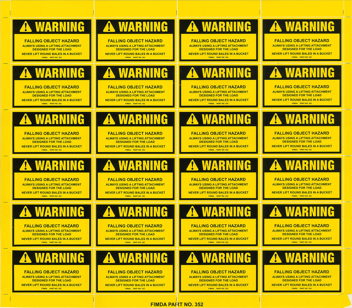 Falling Object Hazard Warning Decals