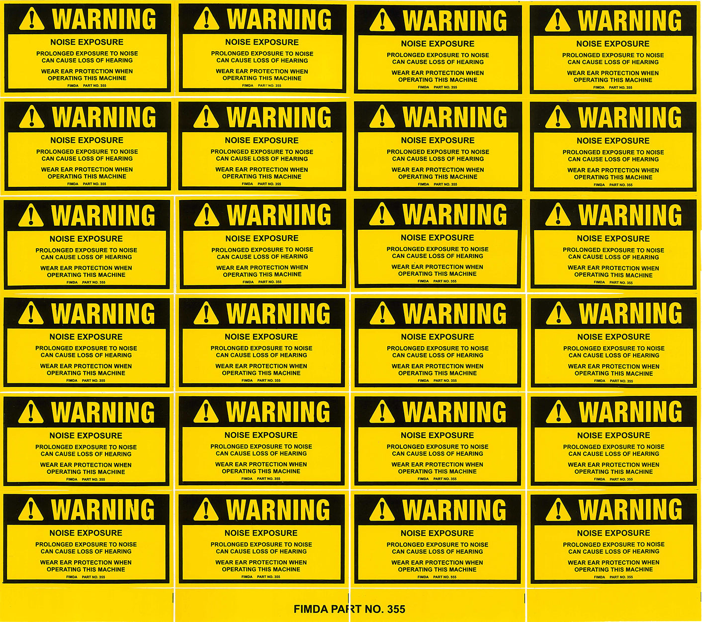 Noise Exposure Warning Decals