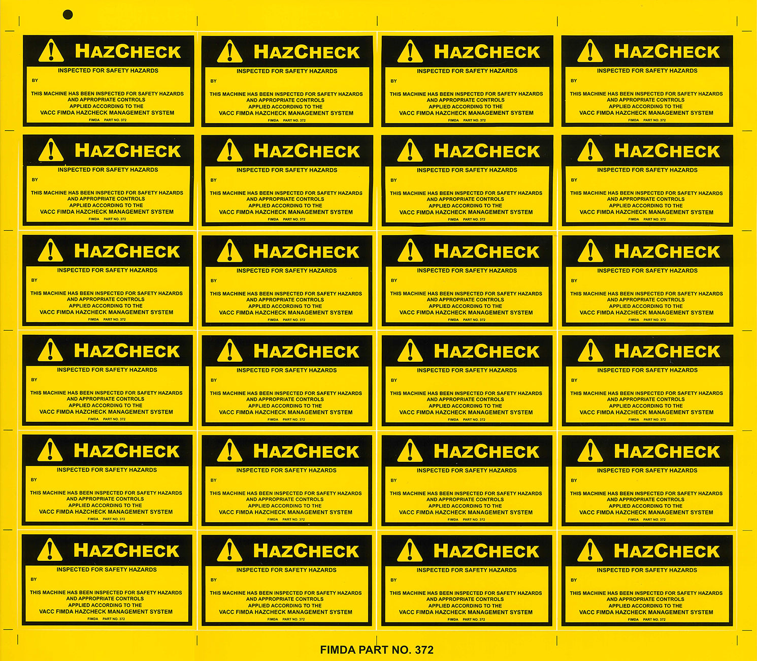 HazCheck Inspected Decals