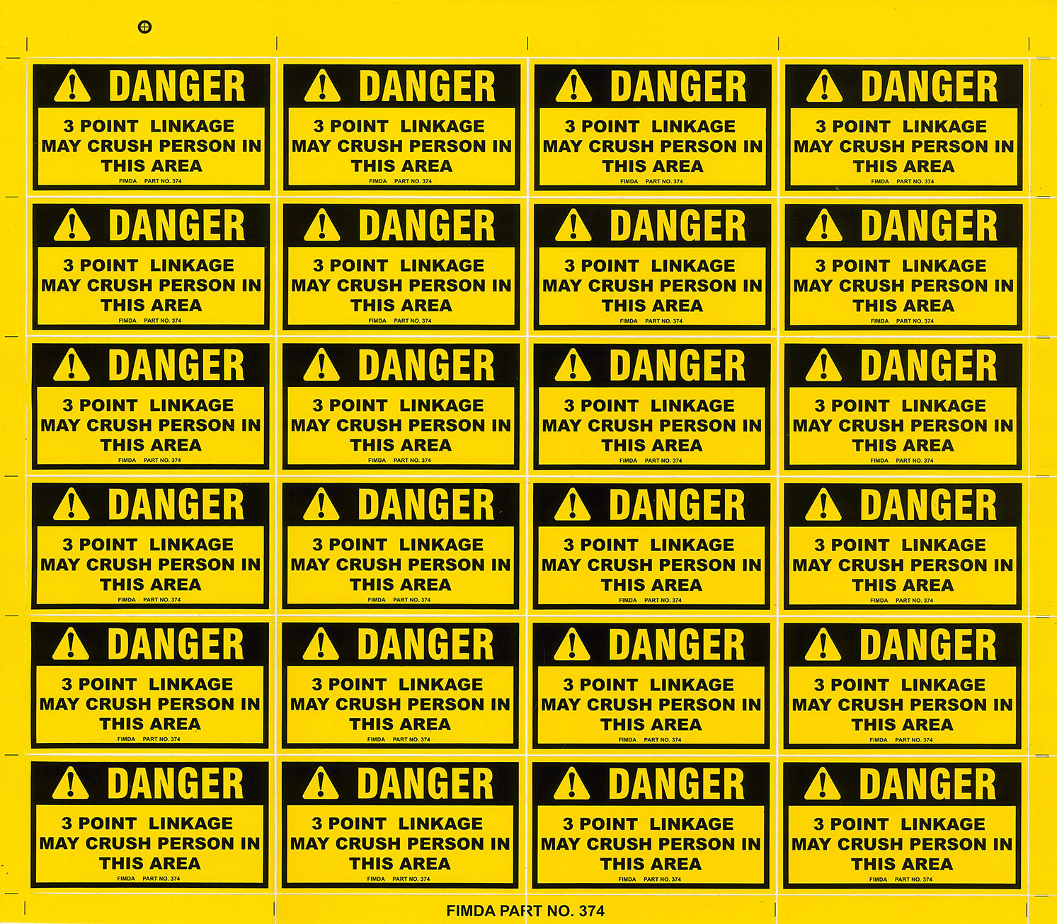 3 Point Linkage Warning Decals