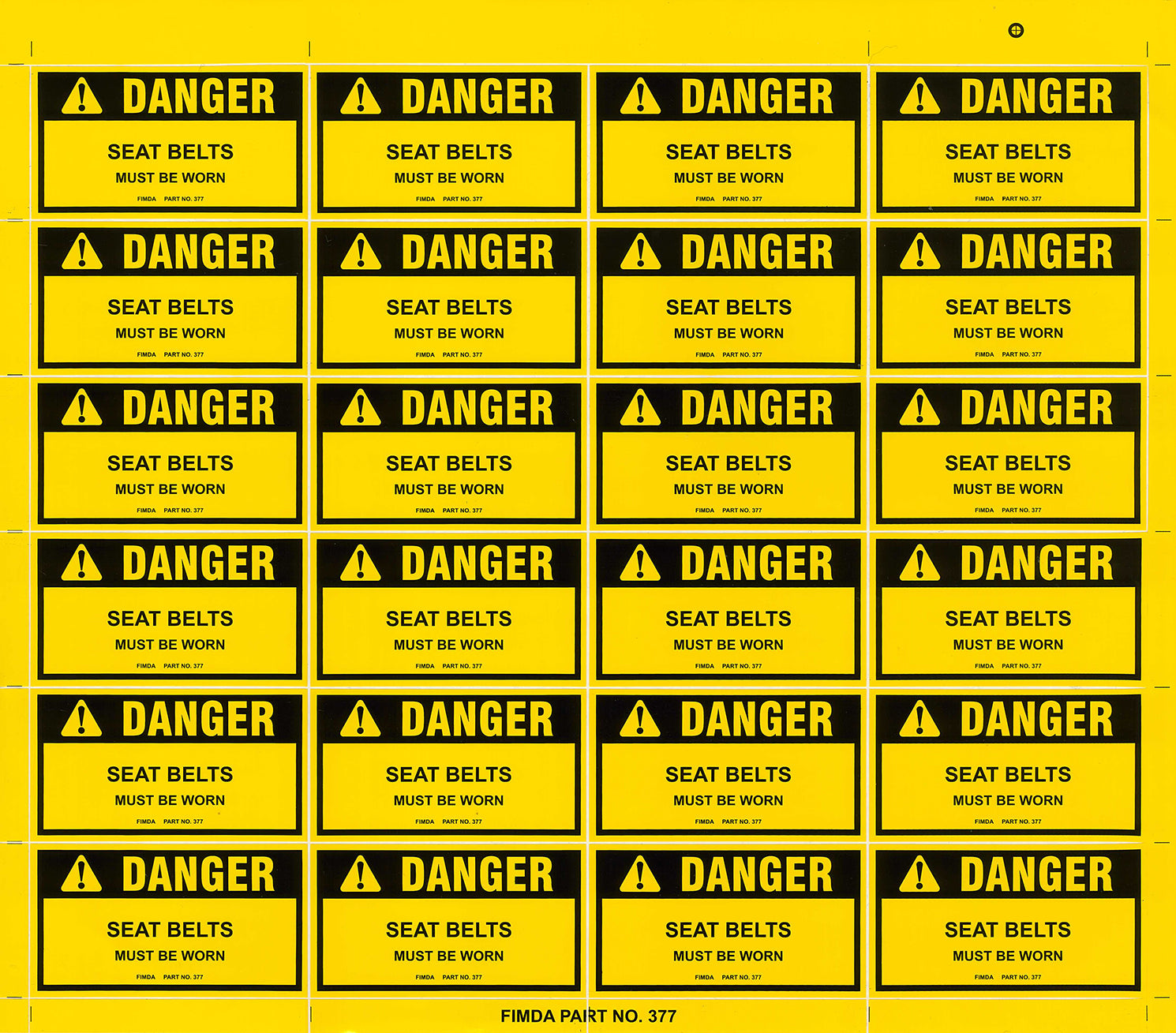 Seat Belt Usage Decals