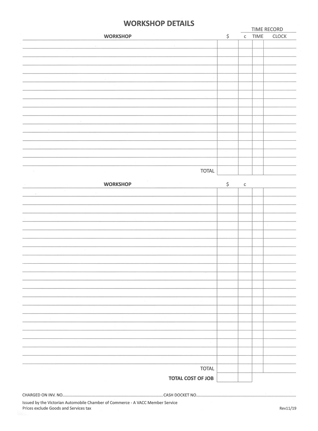 Job Cards (LARGE)