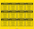 Front End Loader Hazard Warning Decals