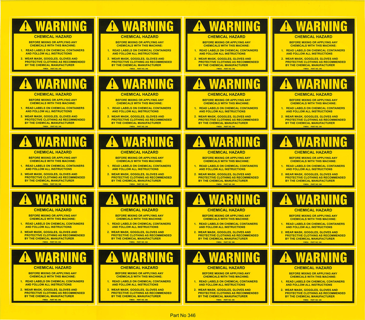 Chemical Hazard Warning Decals