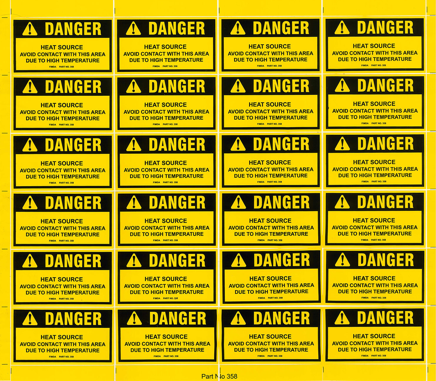 Heat Source Warning Decals