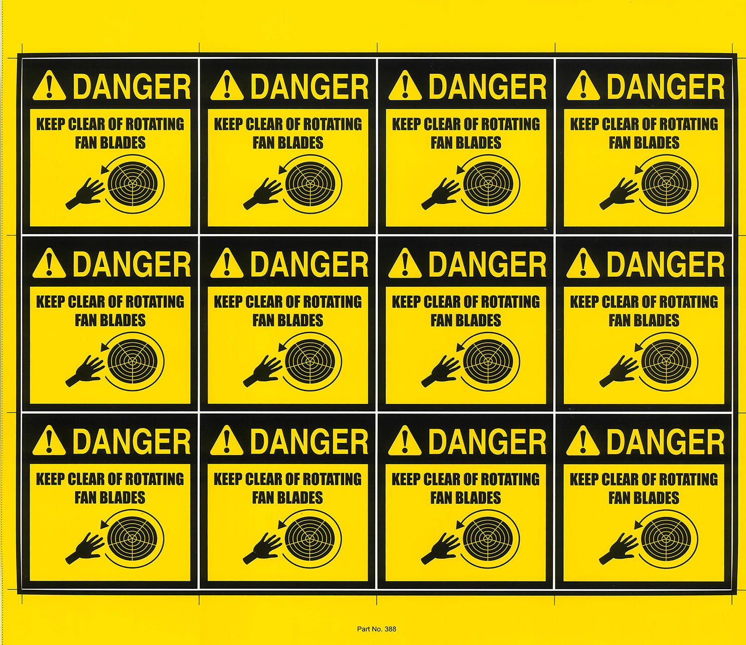 Rotating Fan Blades Danger Decals