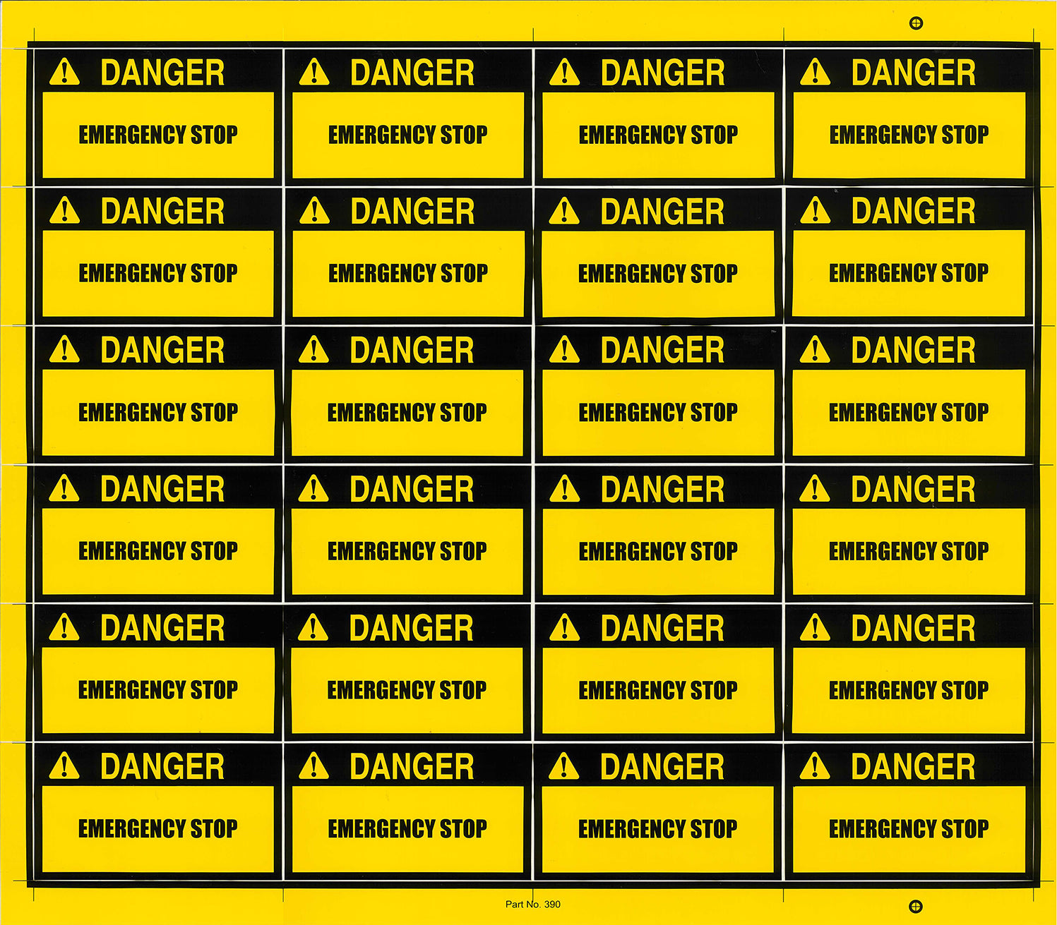 Emergency Stop Danger Decals