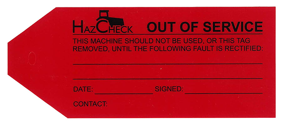 HazCheck Out of Service Tags
