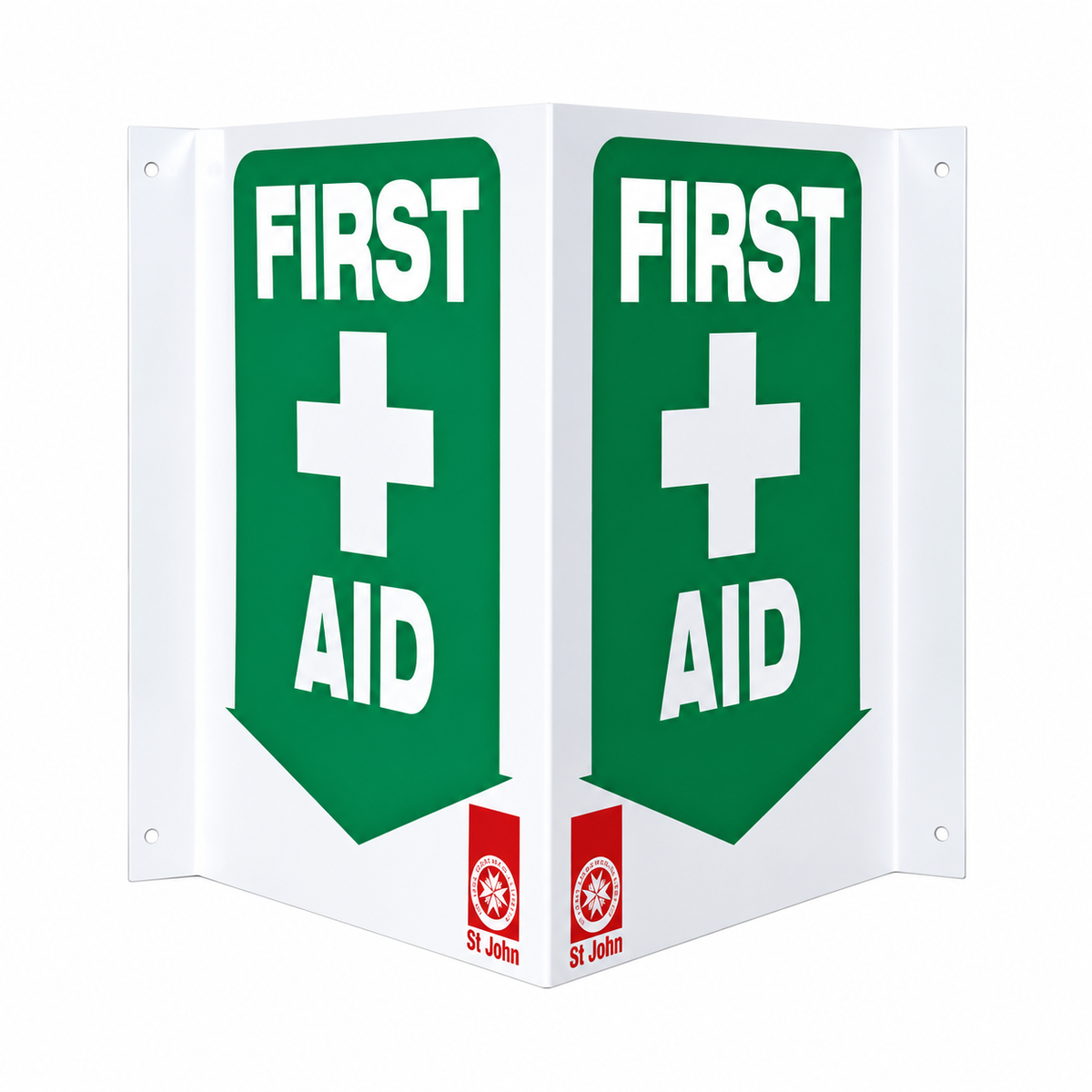 St John First Aid Sign - 90 Degree