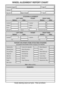 Wheel Alignment Report Chart