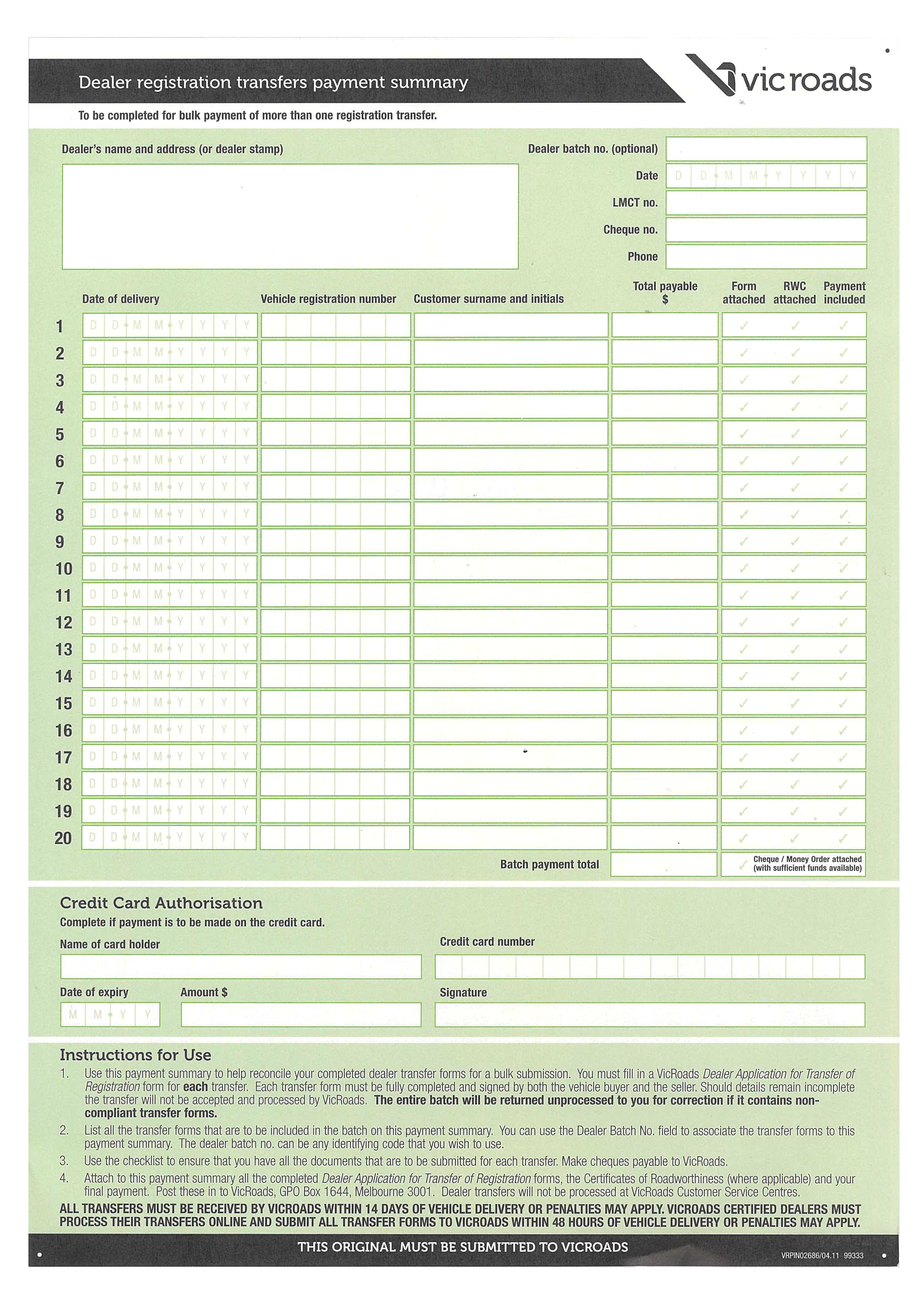 VicRoads Acquisition/Disposal Sheets - VIC ONLY