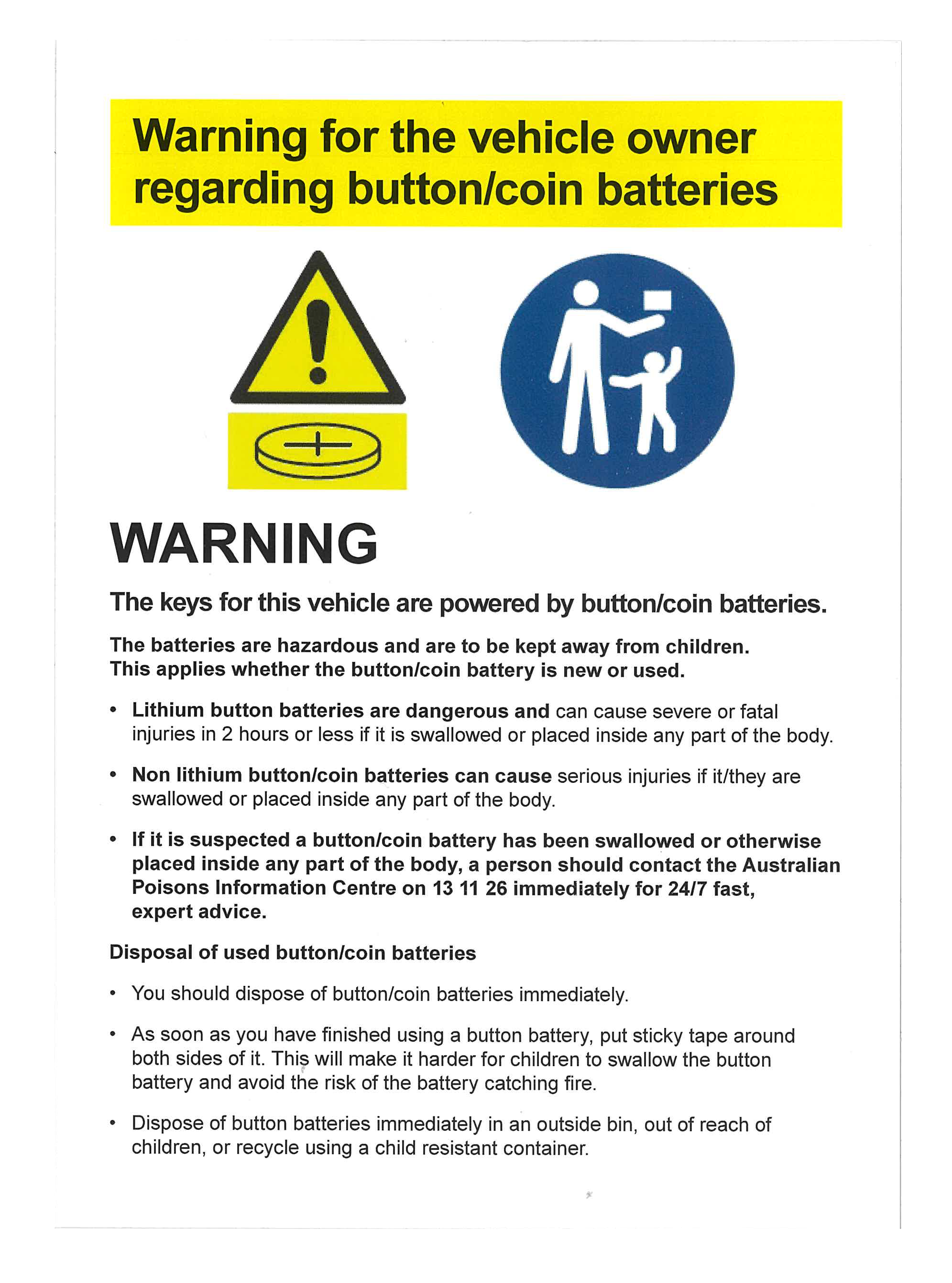Warning Label - Driver Manual